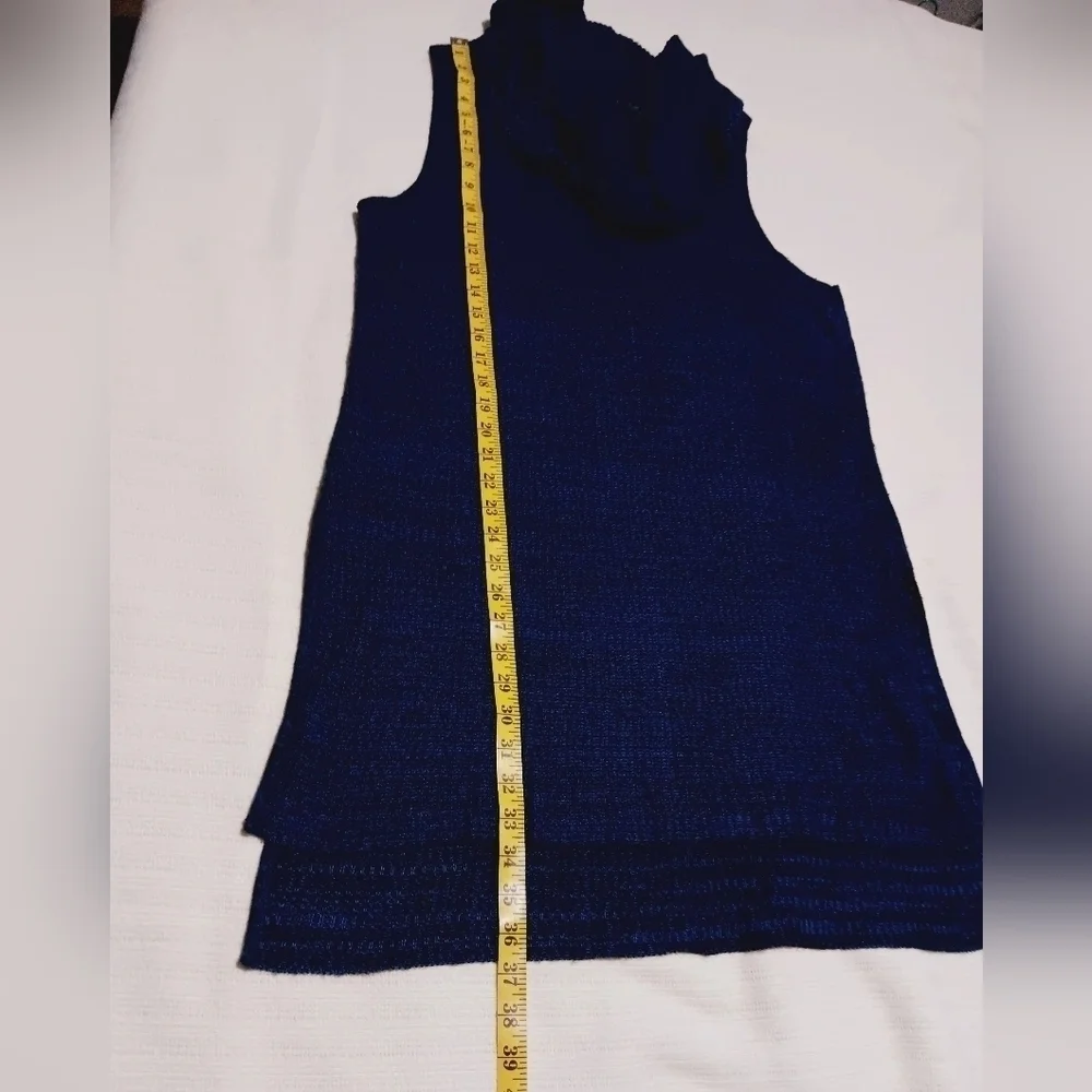 Catherine’s sleeveless Cowl neck sweater  blue & black Size 0X